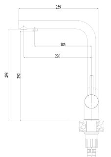 Смеситель Granula для кухни GR-2305 пирит
